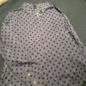 J. Crew long sleeve polka dot shirt XL